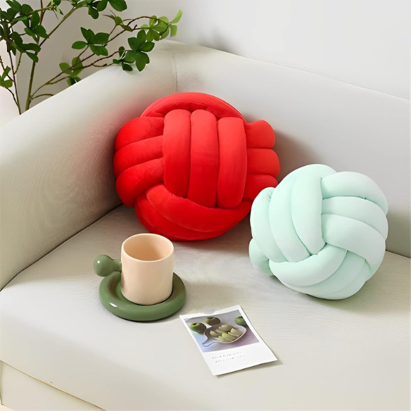 Red Geometric Decorative Throw Pillow – Bold Modern Cushion for Sofa, Bed, or Home Decor (22 cm & 28 cm Sizes)