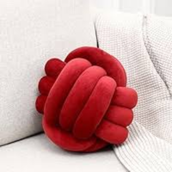 Red Wine Geometric Decorative Throw Pillow – Elegant Modern Cushion for Sofa, Bed, or Home Decor (22 cm & 28 cm Sizes)