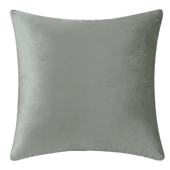 Set of 2 slate grey pillow covers with zipper closure, perfect for modern home decor in living rooms, bedrooms, and more.