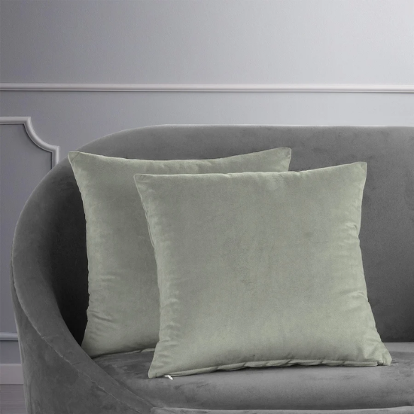 Set of 2 slate grey pillow covers with zipper closure, perfect for modern home decor in living rooms, bedrooms, and more.