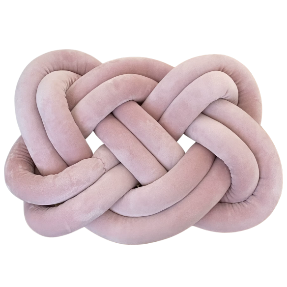 Soft Pink Knot Throw Pillow – Plush Decorative Cushion for Sofa, Bed, Nursery or Kids Room (17.7 x 13.7 inches)
