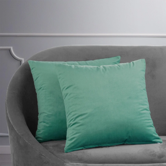 Set of 2 luxury teal pillow covers with zipper closure for modern home decor, perfect for living rooms, bedrooms, and sofas.