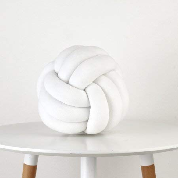 White Geometric Decorative Throw Pillow – Clean Modern Cushion for Sofa, Bed, or Home Decor (22 cm & 28 cm Sizes)