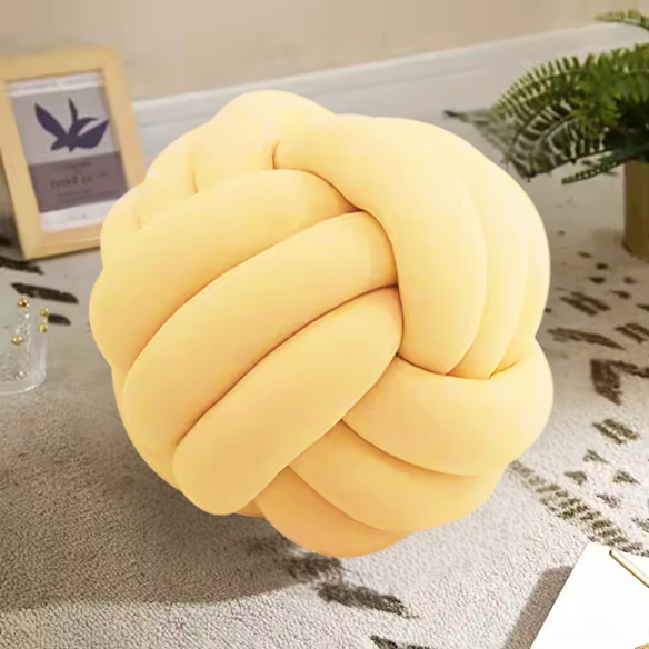 Yellow Geometric Decorative Throw Pillow – Bright Modern Cushion for Sofa, Bed, or Home Decor (22 cm & 28 cm Sizes)