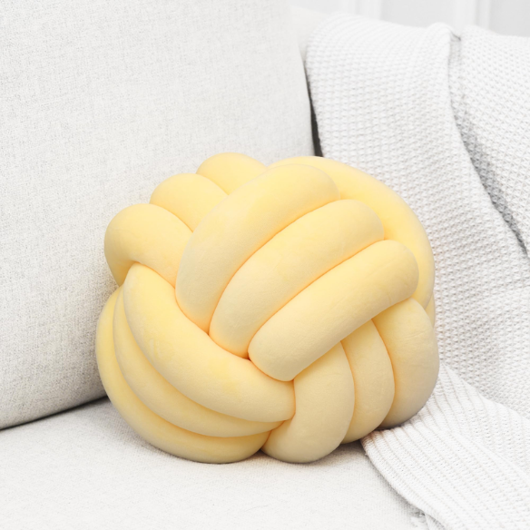 Yellow Geometric Decorative Throw Pillow – Bright Modern Cushion for Sofa, Bed, or Home Decor (22 cm & 28 cm Sizes)