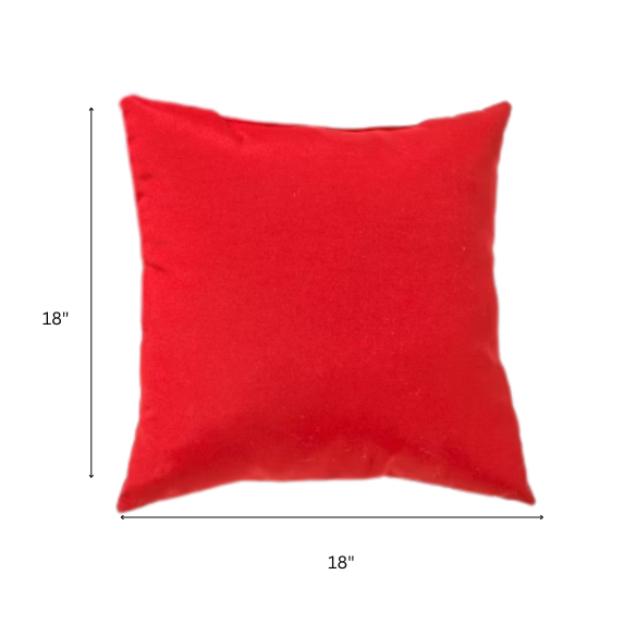 Set of 2 red square throw pillows with corded edges and hidden zipper closure, made of soft cotton-blend twill fabric, perfect for modern and transitional home décor.