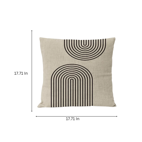 Modern Black Geometric Pillow Cover | Boho Arch Line Throw Pillow Case | Stylish Home Decor for Living Room & Sofa