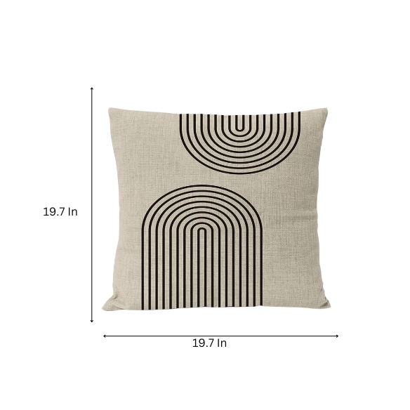 Modern Black Geometric Pillow Cover | Boho Arch Line Throw Pillow Case | Stylish Home Decor for Living Room & Sofa