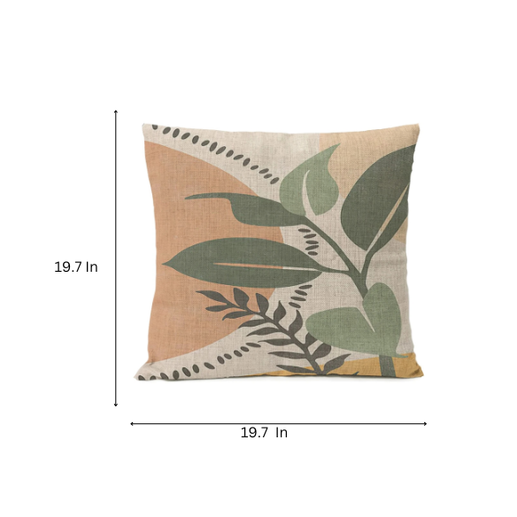 Nordic Boho Geometric Pillow Cover | Monstera Leaf & Rainbow Sun Throw Pillow Case | Artful Decorative Sofa Cushion for Stylish Home Decor