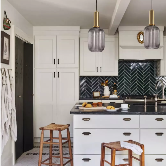 Modern grey glass pendant light with gold finish, ideal for contemporary and industrial interiors.