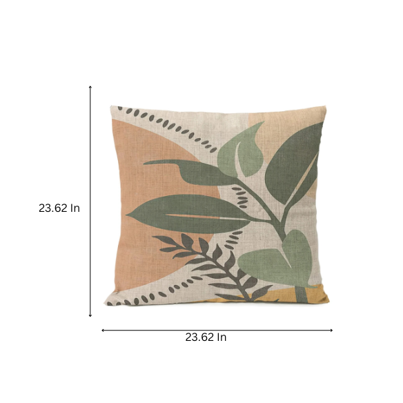 Nordic Boho Geometric Pillow Cover | Monstera Leaf & Rainbow Sun Throw Pillow Case | Artful Decorative Sofa Cushion for Stylish Home Decor