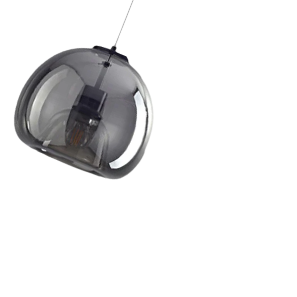 Smoky Grey Glass Ball Pendant Light with Adjustable Height for Modern Interiors