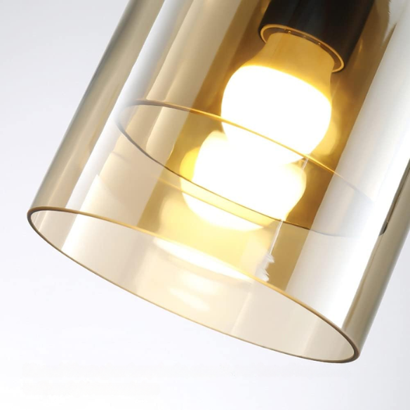 Smoky Grey Pendant Light with Adjustable Height and Glass Shade for Modern Home Decor