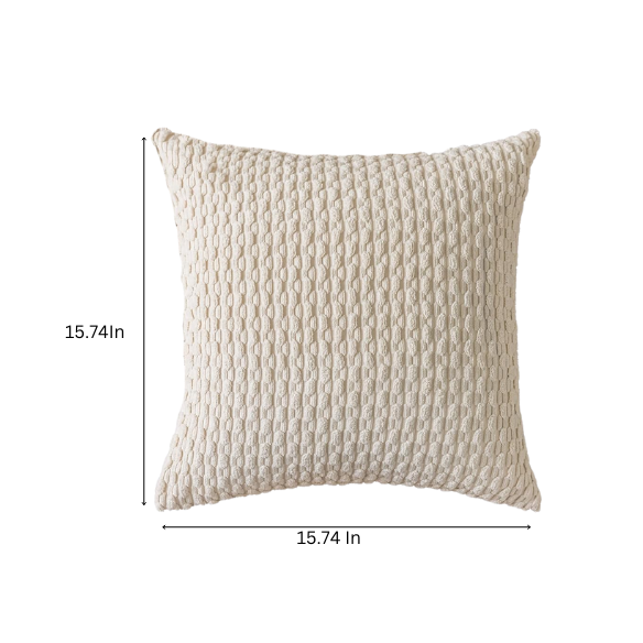 Striped Corduroy Throw Pillow Cover in Cream – Modern and Boho Style, Zipper Closure, Available in Multiple Sizes