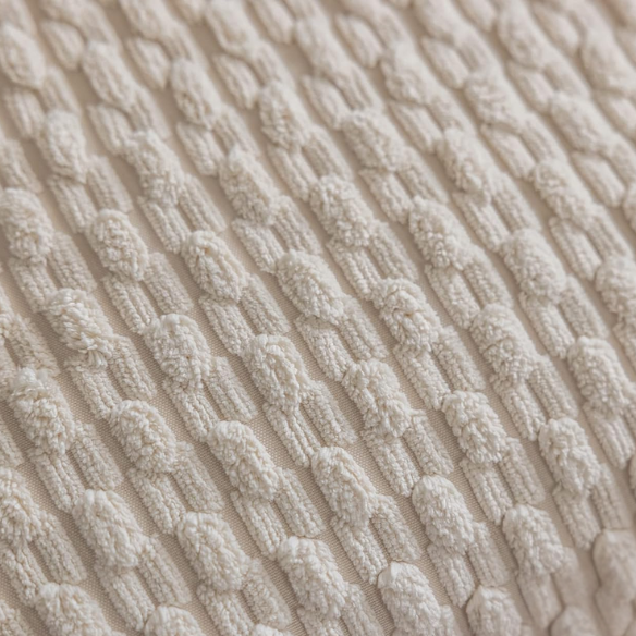 Striped Corduroy Throw Pillow Cover in Cream – Modern and Boho Style, Zipper Closure, Available in Multiple Sizes