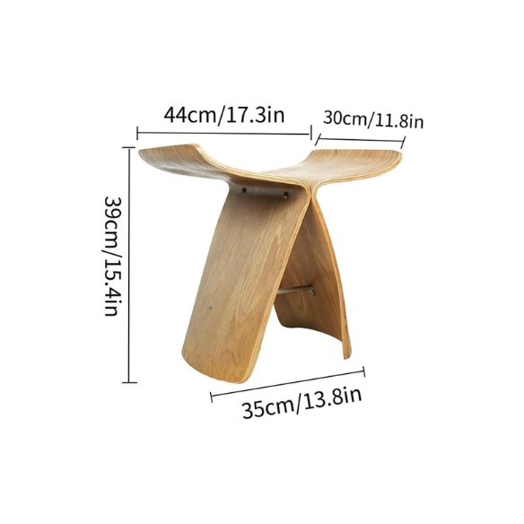 Walnut butterfly design bar stool with eco-friendly wood and metal frame, perfect for modern spaces.