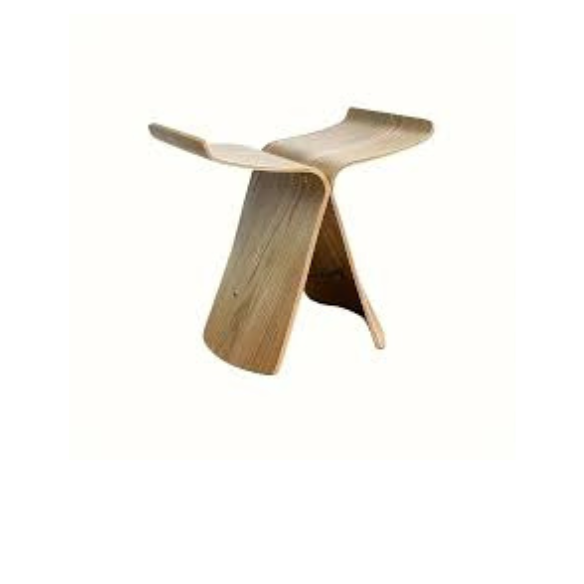 Walnut butterfly design bar stool with eco-friendly wood and metal frame, perfect for modern spaces.