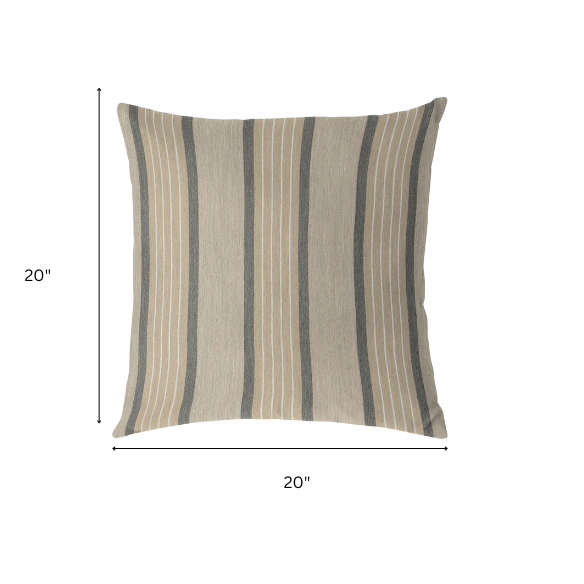 Weather-resistant striped accent pillow for indoor and outdoor use – durable, reversible, and mildew-resistant with overstuffed polyester fill, perfect for patio, deck, or living room décor.