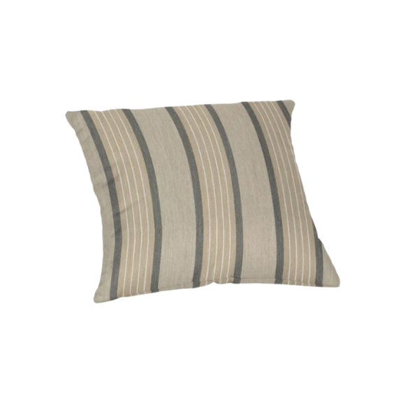Weather-resistant striped accent pillow for indoor and outdoor use – durable, reversible, and mildew-resistant with overstuffed polyester fill, perfect for patio, deck, or living room décor.