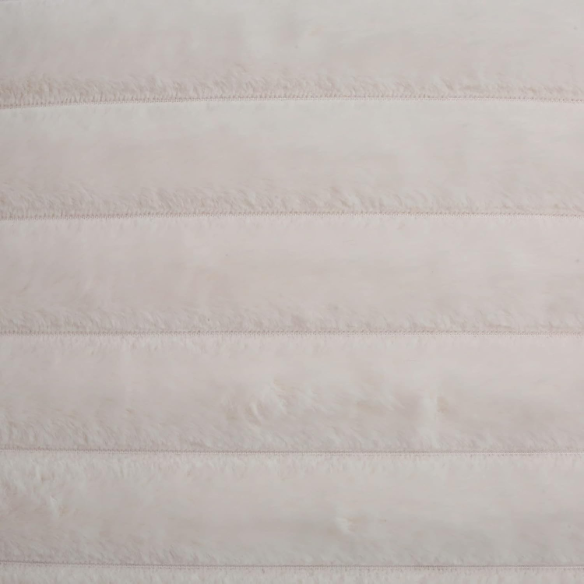 Soft white striped throw pillow cover with faux wool front and velvet back, 16x16 size.