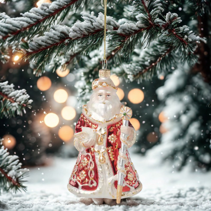 Blown Glass Santa Ornament – Classic Holiday Collectible