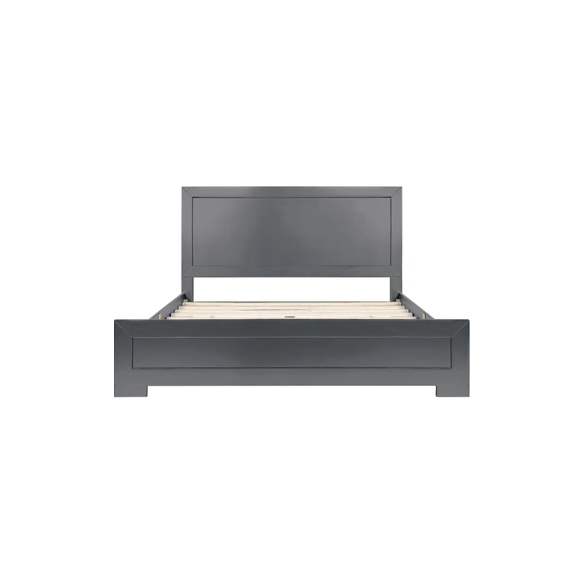 Neutral-Colored Solid Wood Queen Size Low Profile Platform Bed