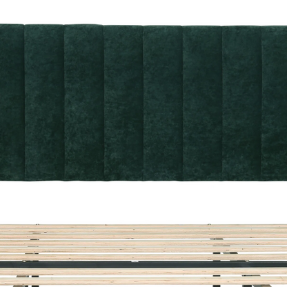 Luxury Corduroy Upholstered King Size Platform Bed Frame - Stylish Modern Wingback Design with Ultimate Comfort