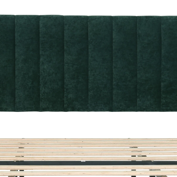Luxury Corduroy Upholstered King Size Platform Bed Frame - Stylish Modern Wingback Design with Ultimate Comfort