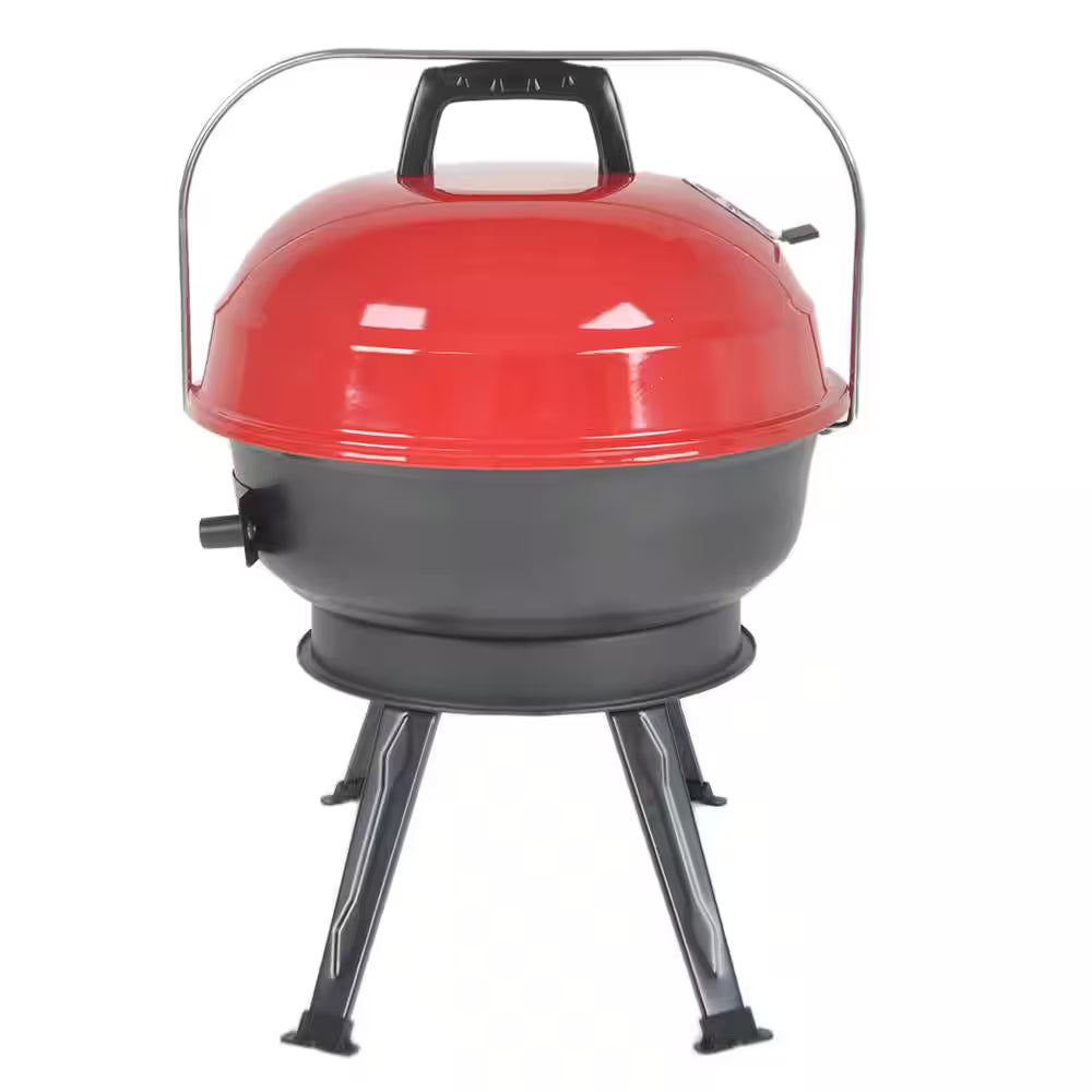 14 In. Portable Charcoal Grill in Red