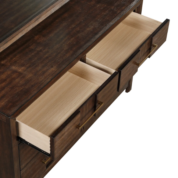 Elegant Platform Storage 4-Piece Queen Bedroom Set – Timeless Design with Modern Functionality, Includes Bed, Dresser, Mirror, and Nightstand