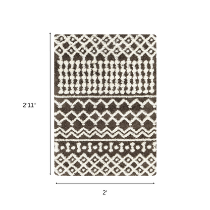 Soft Cozy Woven Shag Bohemian Tribal Area Rug