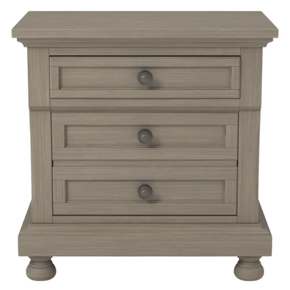 Rustic Farmhouse 3-Piece Queen Bedroom Set in Solid Grey Wood