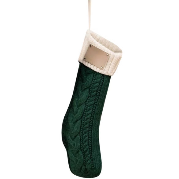 Knitted Christmas Stocking with Ribbed Cuff – Cozy Holiday Design
