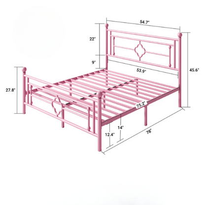 Durable Metal Platform Bed – Full Double Size with Sturdy Frame and Modern Design