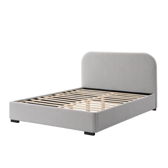 Bouclé Platform Bed with Arched Headboard – Modern Design, Easy Assembly, and Superior Comfort for King Size