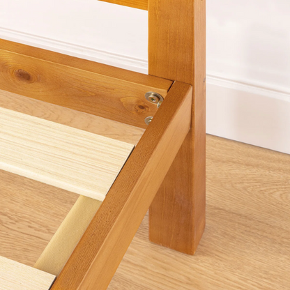 Durable Solid Wood Slat Bed – Full/Double Size with Timeless Design and Sturdy Construction
