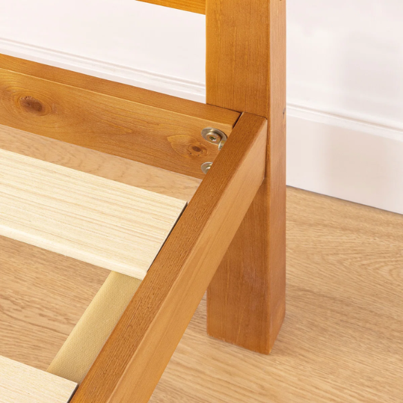 Durable Solid Wood Slat Bed – Full/Double Size with Timeless Design and Sturdy Construction