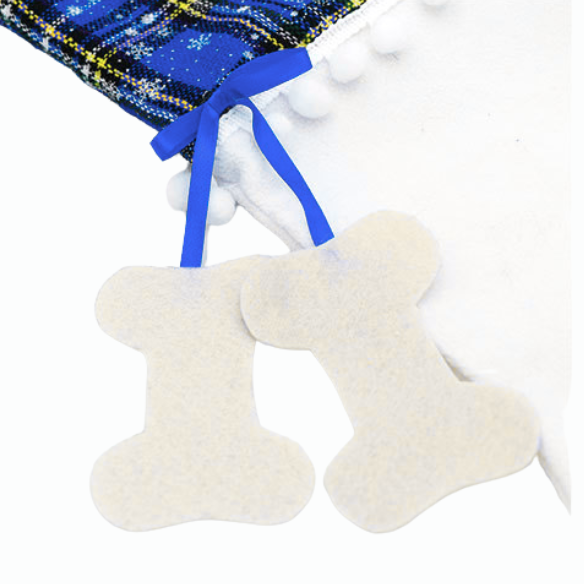 Blue Plaid Paw Christmas Stocking – Festive Holiday Decor & Gift Holder for Pets