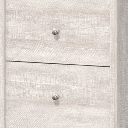 2-Drawer Nightstand – Neutral Engineered Wood, Streamlined Rectangular Design, Four Block Legs, Convenient Storage with Roller-Glide Drawers & Metal Knobs, Perfect for Traditional & Contemporary Bedroom