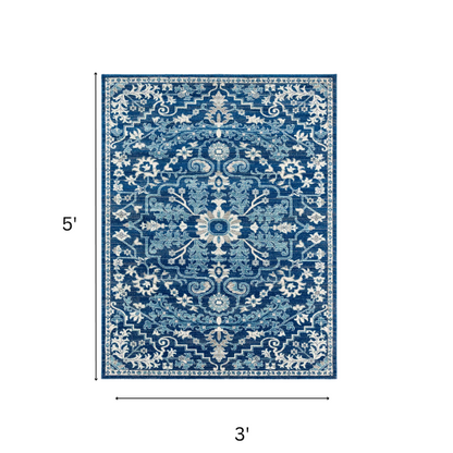 Timeless Traditional Woven Area Rug – Machine-Woven Polypropylene, Medium Pile, Durable and Easy to Clean