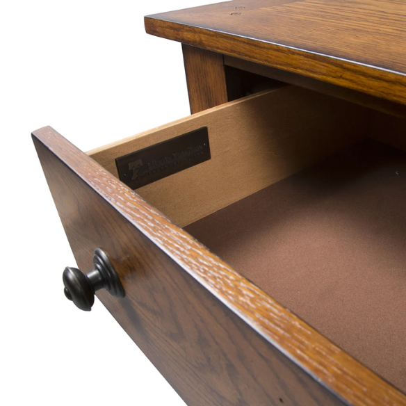 Rustic American Elegance:   Sleigh Bed, Dresser & Mirror, Chest – Crafted with Rubberwood Solids & Oak Veneers, Featuring Antique Brass Hardware, Dovetail Construction, and Ample Storage for a Timeless, Durable Bedroom Collection