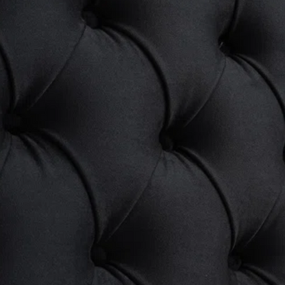 Gem-Tufted Queen Size Upholstered Wingback Bed with Curved Design