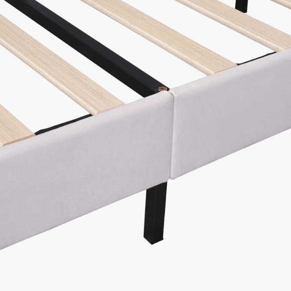 Upholstered Platform Bed with Flower Pattern Velvet Headboard – Full/Double Size, Elegant Design for Modern Bedrooms