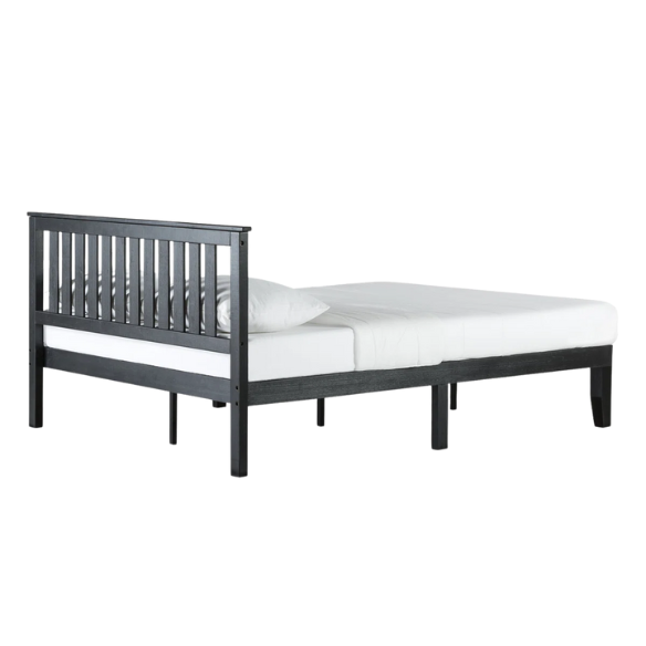 Durable Solid Wood Slat Bed – Full/Double Size with Timeless Design and Sturdy Construction