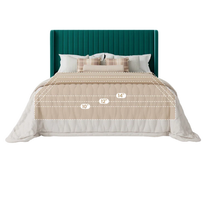 King Size Upholstered Platform Bed with Wingback Headboard – Simple, Elegant Design, Sturdy Wooden Slats, No Box Spring Needed for a Luxurious Sleep Experience