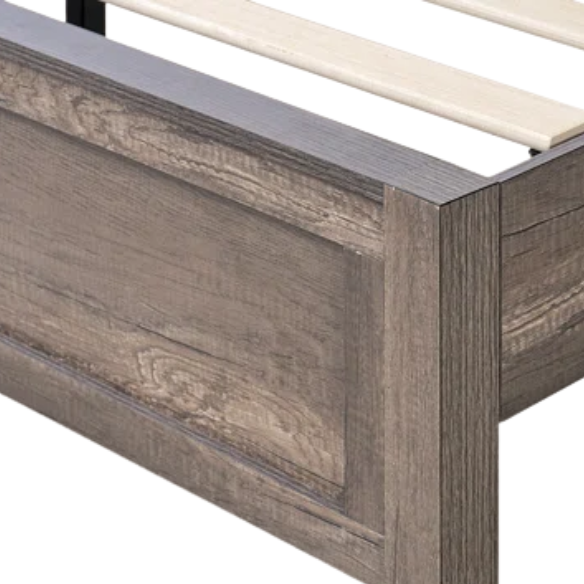 Farmhouse Classic Bed Frame with 49.2" Barn Door-Inspired Headboard, Ample Under-Bed Storage, Sturdy Metal Frame, and Silent Cotton Padding for Peaceful Sleep