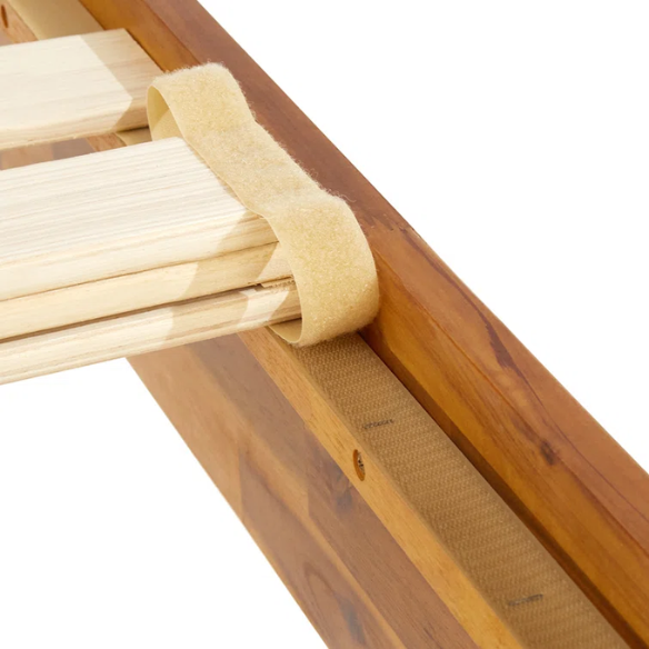 Solid Wood Platform King Size Bed with Headboard – Rustic Wood Frame with Steel Reinforcement for Ultimate Stability and Comfort