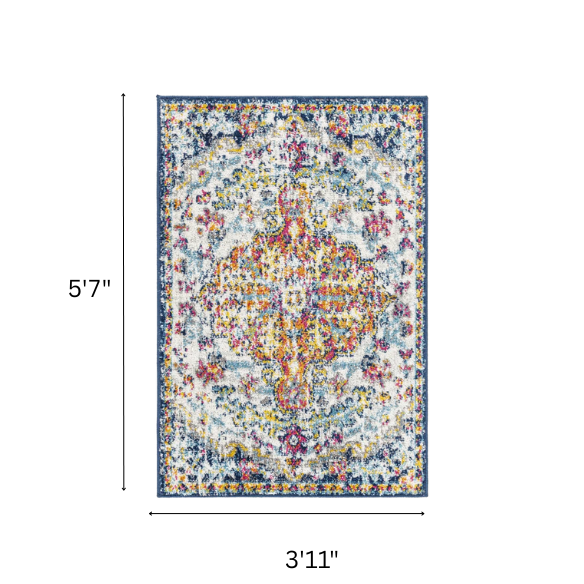 Timeless Traditional Woven Area Rug – Machine-Woven Polypropylene, Medium Pile, Durable and Easy to Clean