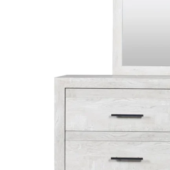 Stylish Light Grey Wooden 5-Piece Twin Bedroom Set: Luxurious Rustic Solid Wood Design