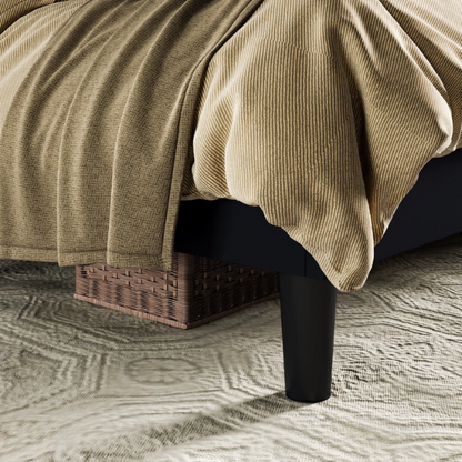 Luxurious King Size Upholstered Velvet Platform Bed with Modern Wingback Headboard – Heavy-Duty Steel Frame, No Box Spring Needed, and Ample Under-Bed Storage